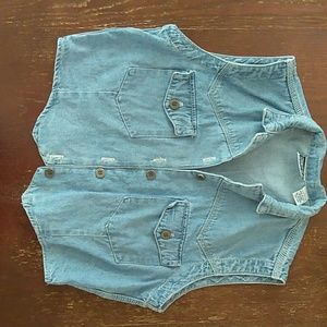 VTG 90S Denim Western crop top